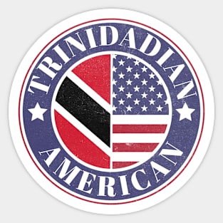 Proud Trinidadian-American Badge - Trinidad and Tobago Flag Sticker